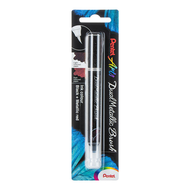 DualMetallic Brush, Black/Metallic Red Ink