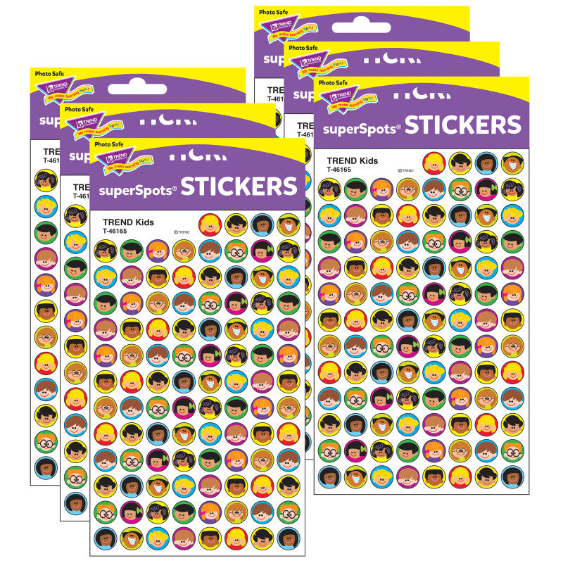 Kids superSpots&reg; Stickers, 800 Per Pack, 6 Packs
