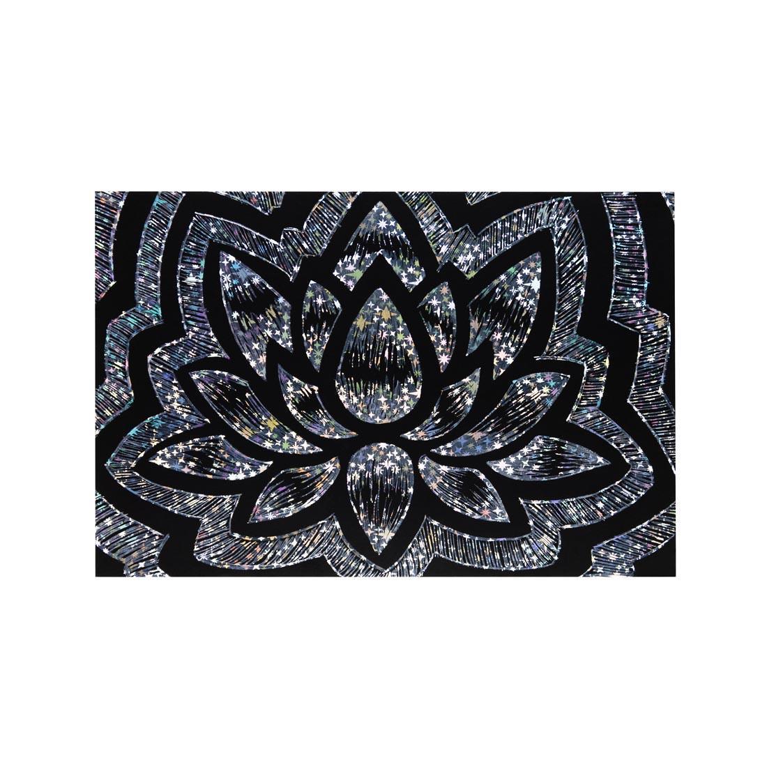 Hygloss Scratch Fun POSTERBOARD - HOLOGRAPHIC Black Matte Scratch Art, 25 Silver Holographic Papers 4" x 6" with 5 styluses (55782)