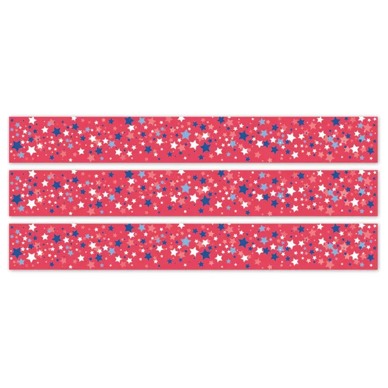 Core Decor Patriotic Stars EZ Border, Bulletin Board Border, 48 Feet Per Pack, 3 Packs