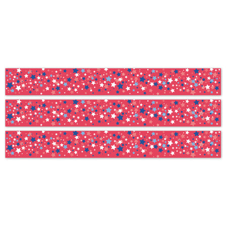 Core Decor Patriotic Stars EZ Border, Bulletin Board Border, 48 Feet Per Pack, 3 Packs