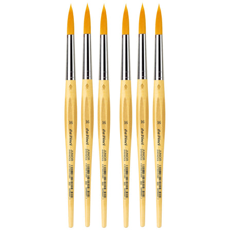 JUNIOR Synthetics Student Brush, Synthetic, Tempera, Round, Series 303, Size 1, Pack of 6