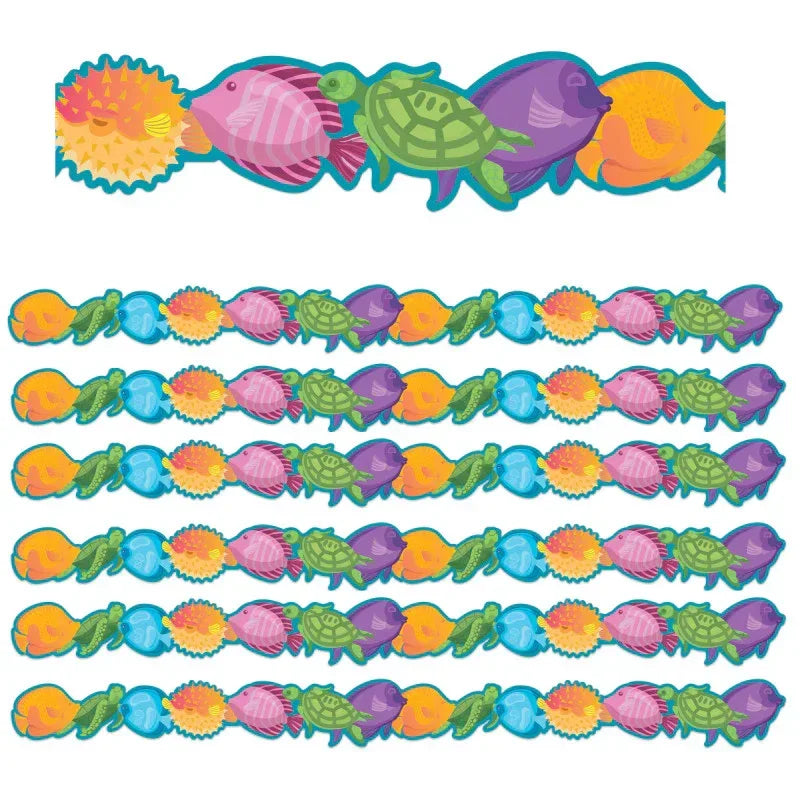 Seas the Day Marine Life Extra Wide Die-Cut Deco Trim&reg;, 37 Feet Per Pack, 6 Packs