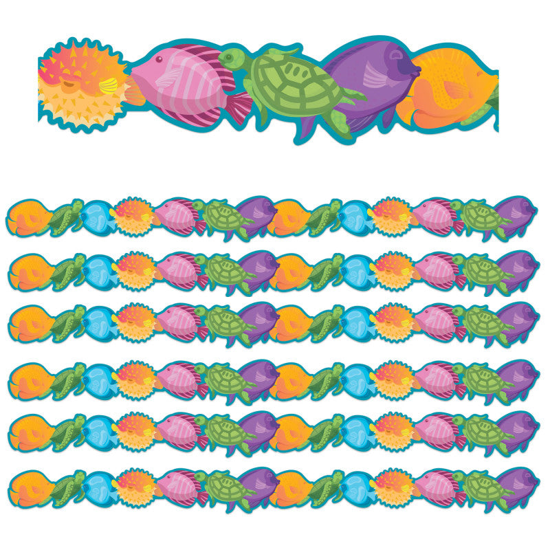 Seas the Day Marine Life Extra Wide Die-Cut Deco Trim&reg;, 37 Feet Per Pack, 6 Packs