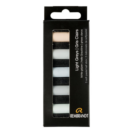 Soft Pastels Micro Sets, 5 Half Sticks, Light Greys