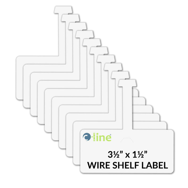 Wire Rack Shelf Tags, Side Load, 3.5" x 1.5", 10-Pack