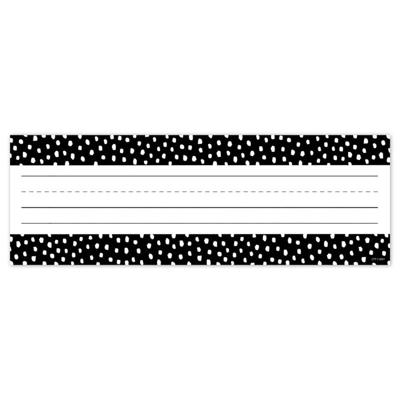 Messy Dots on Black Name Plates, 9-1/2" x 3-1/4", Pack of 36