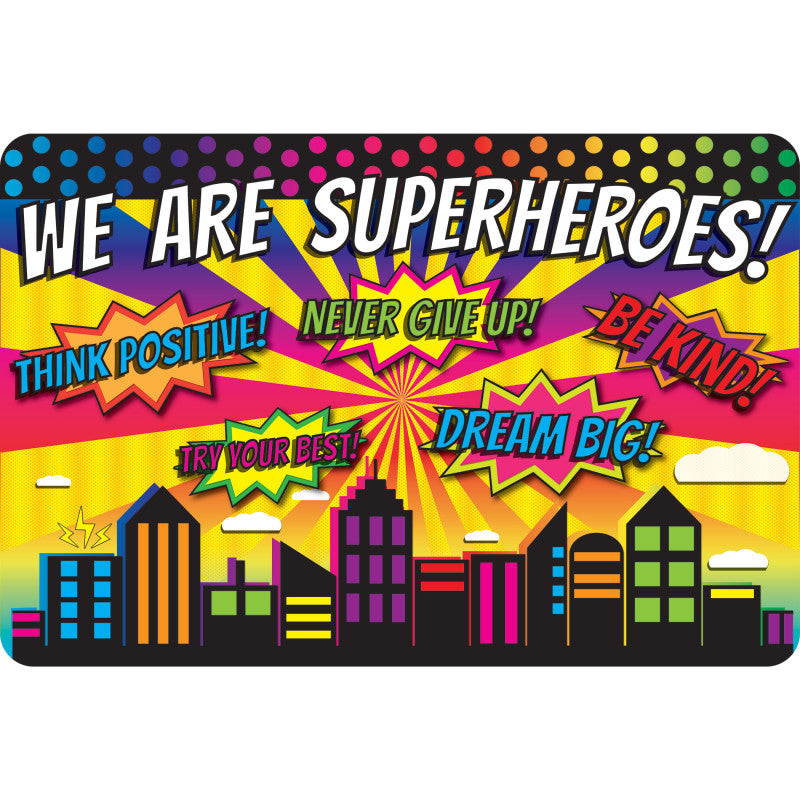 The Original Fun Mat&trade;, Welcome Mat, 15.5" x 23.5", Superhero Welcome Mat