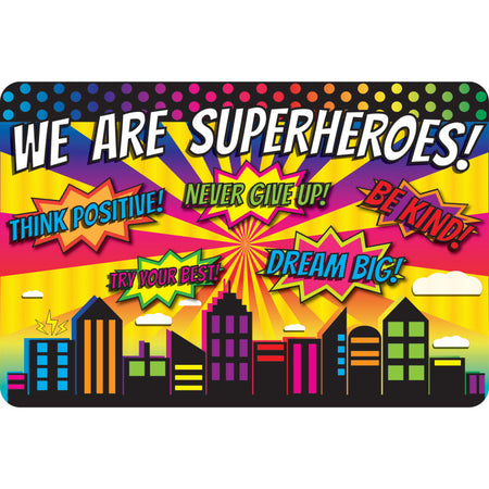 The Original Fun Mat&trade;, Welcome Mat, 15.5" x 23.5", Superhero Welcome Mat