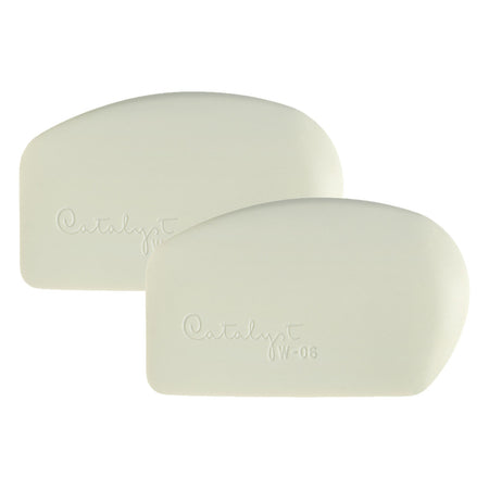 Catalyst Tool Wedge, Silicone, Mixed Media Paintbrush, White, Size 6, Pack of 2