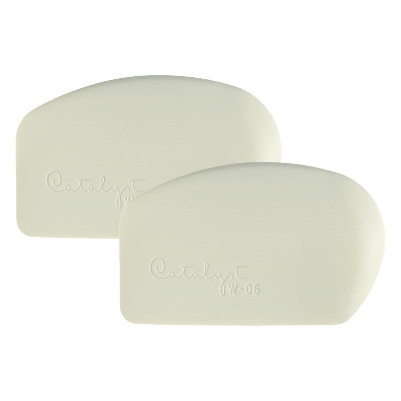 Catalyst Tool Wedge, Silicone, Mixed Media Paintbrush, White, Size 6, Pack of 2