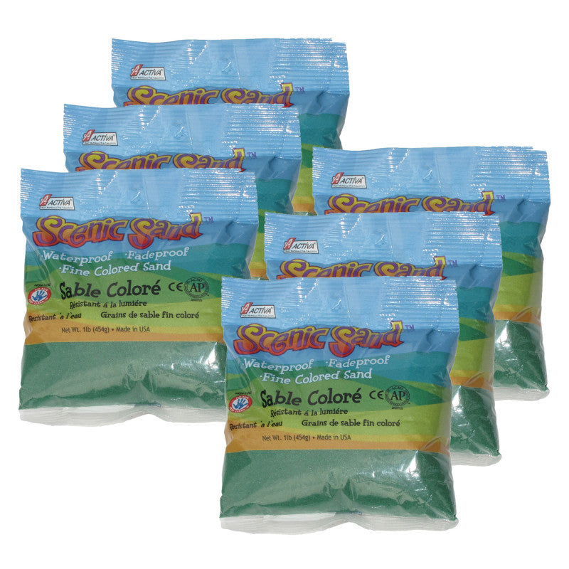 Scenic Sandâ¢ Craft Colored Sand, Forest Green, 1 lb (454 g) Bag, Pack of 6