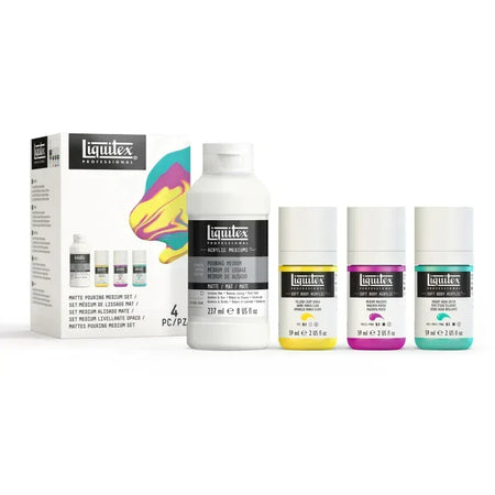 Professional Matte Pouring Medium & Soft Body Acrylic Set