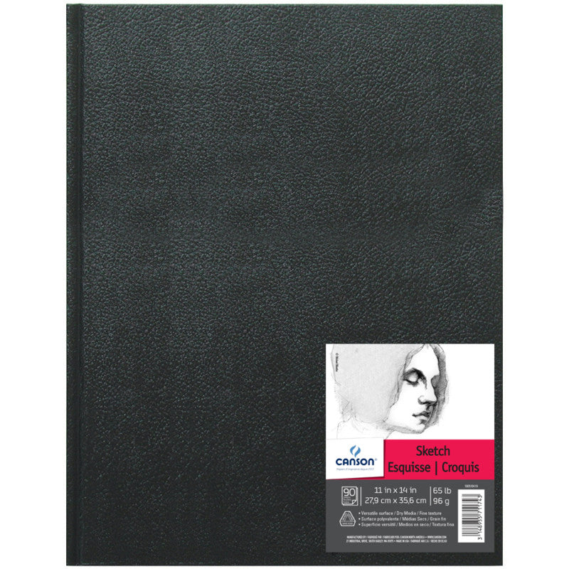 Artist Series Sketch Art Book, Black Cover, Hardbound, 90 Sheet, 11x14 inch, 1 Count