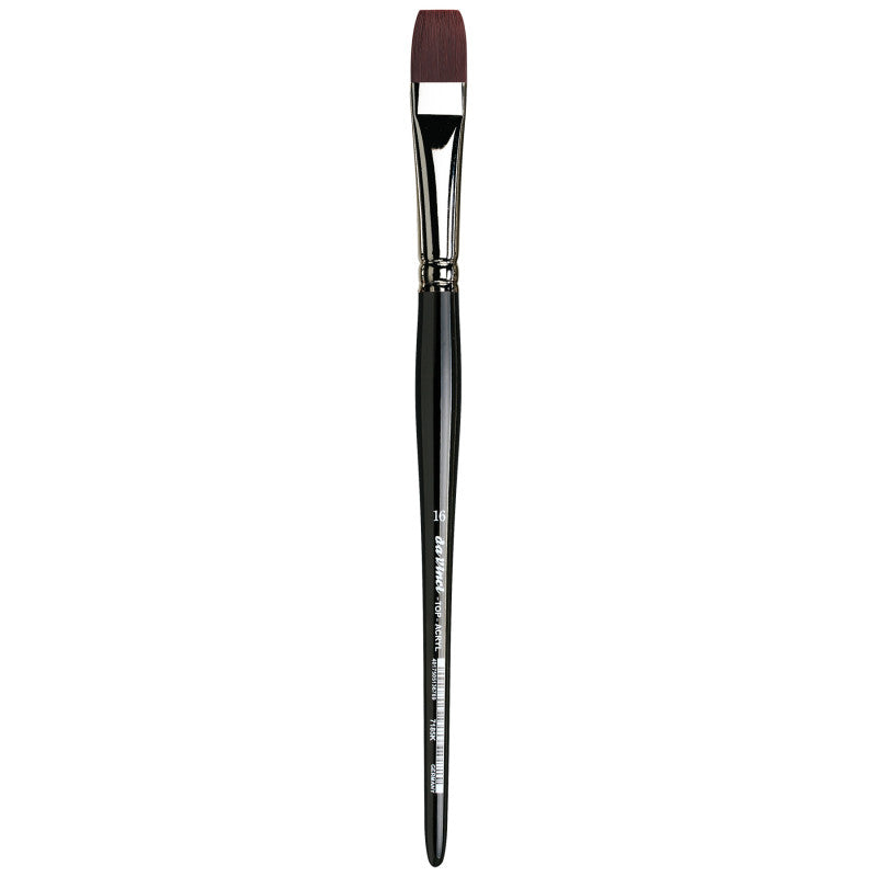 TOP-ACRYL Bright Red-Brown Brush, Synthetic, Acrylic & Oil, Flat, Series 7185K, Size 16