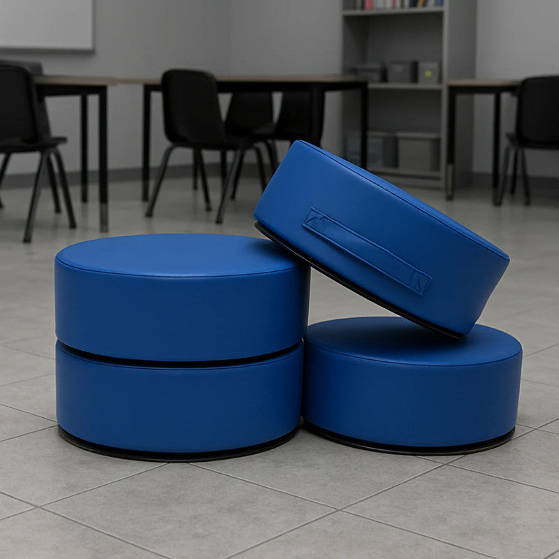 Soft-Twisty Floor Seats, Active Seating Cushion, Blue, Set of 4