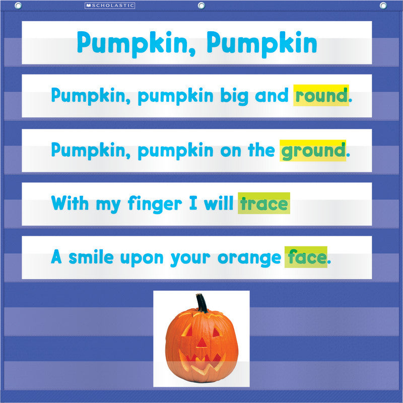 Mini Pocket Chart, 7-Pocket, 28" x 28", Blue