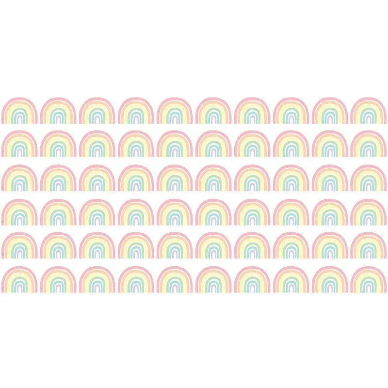 Pastel Pop Rainbows Die-Cut Border Trim, 35 Feet Per Pack, 6 Packs