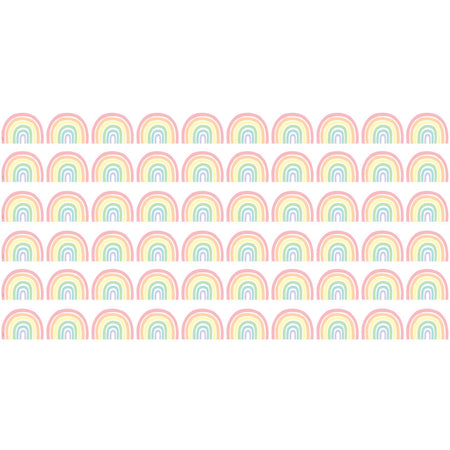 Pastel Pop Rainbows Die-Cut Border Trim, 35 Feet Per Pack, 6 Packs