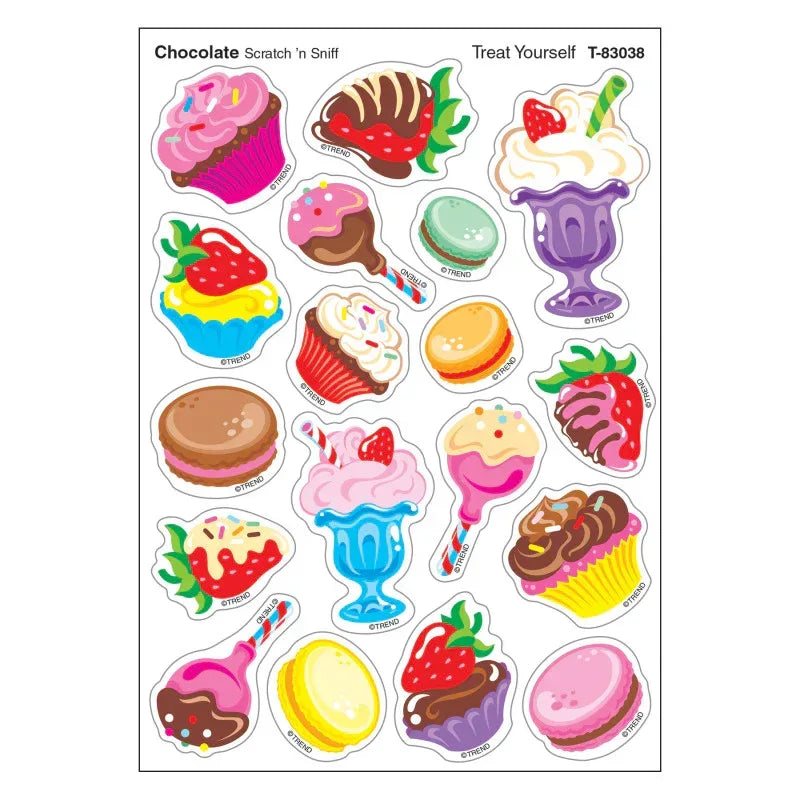 Treat Yourself/Chocolate Mixed Shapes Stinky Stickers&reg;, 72 Count