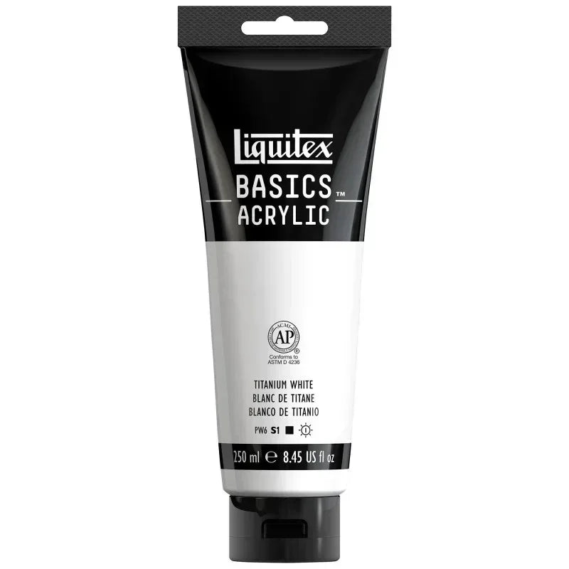 BASICS Acrylic Paint, 250 mL, Tube, Titanium White