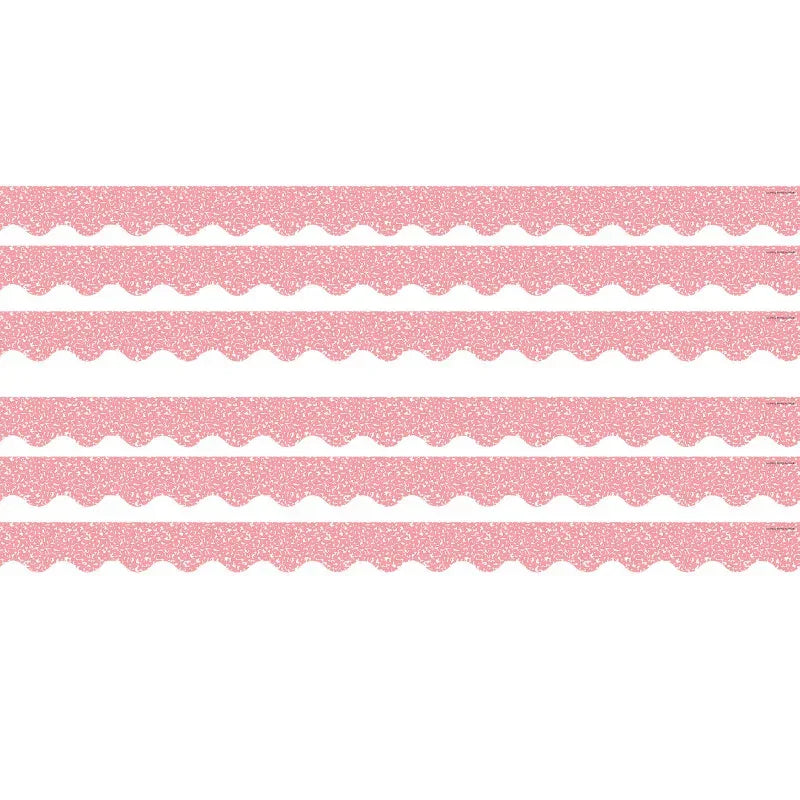 Composition Pink Scalloped Border Trim, 35 Feet Per Pack, 6 Packs