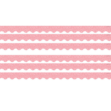 Composition Pink Scalloped Border Trim, 35 Feet Per Pack, 6 Packs