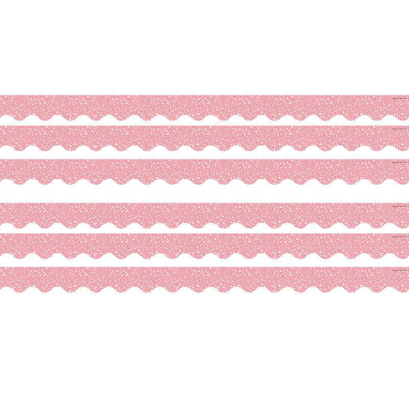 Composition Pink Scalloped Border Trim, 35 Feet Per Pack, 6 Packs