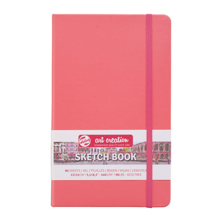Sketchbook, 80 Sheets, 90lbs, Coral Red Cover, 5.1" x 8.3" 4dd21267ee5e419e8a7e7ad59e11913824b462f0