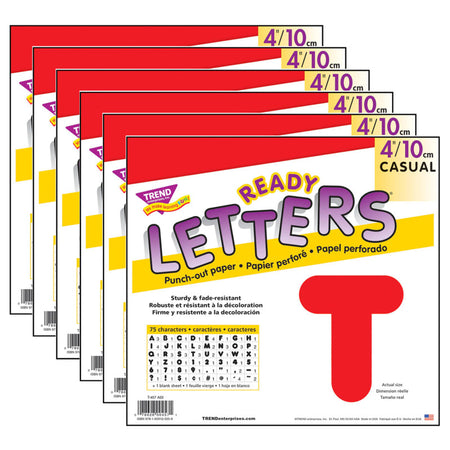 Red 4" Casual Uppercase Ready Letters&reg;, 6 Packs