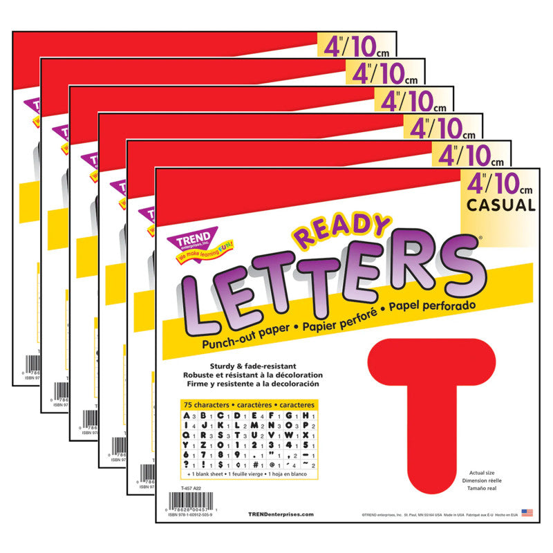 Red 4" Casual Uppercase Ready Letters&reg;, 6 Packs