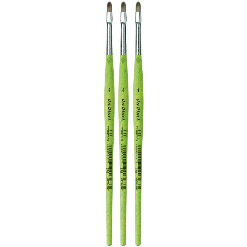 FIT Synthetics Student Brush, Synthetic, Acrylic & Tempera, Filbert, Series 375, Size 4, Pack of 3