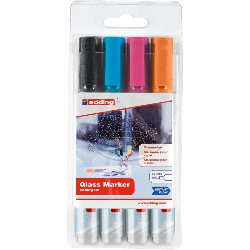 95 Series Glass Marker, Assorted Colors, Set of 4