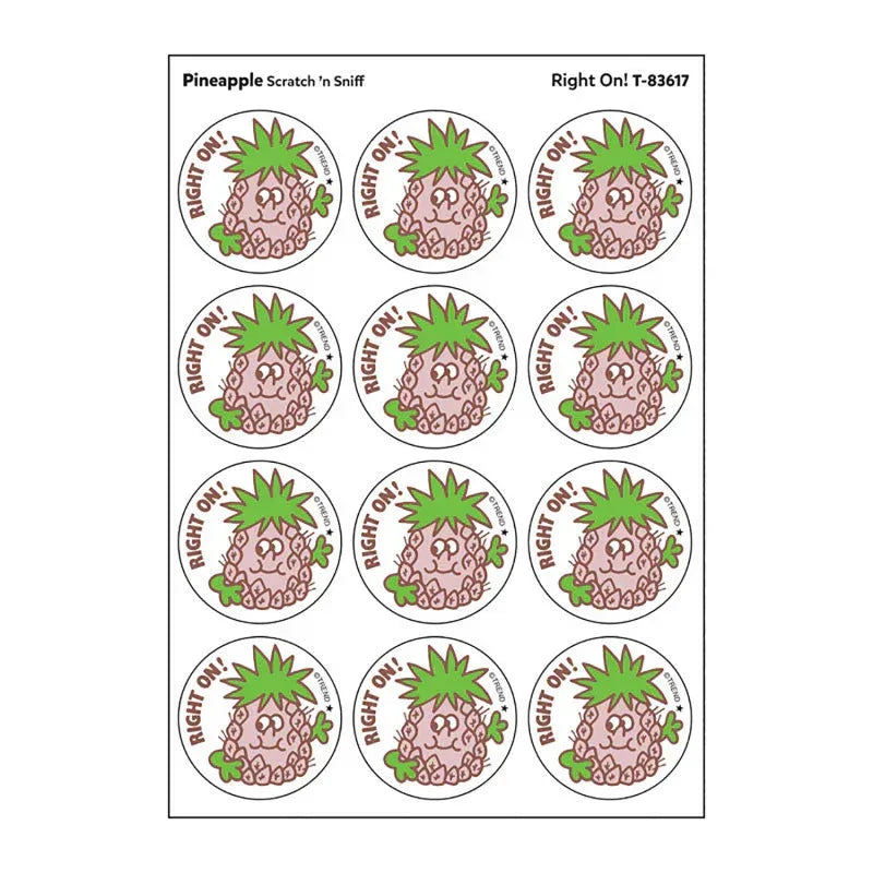 Right On!/Pineapple Scented Stickers, Pack of 24