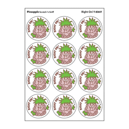 Right On!/Pineapple Scented Stickers, Pack of 24