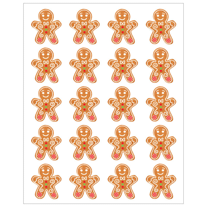 Gingerbread Cookies Stickers, Pack of 72