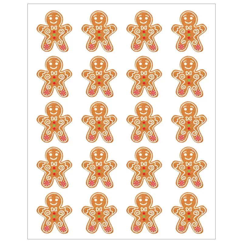 Gingerbread Cookies Stickers, Pack of 72