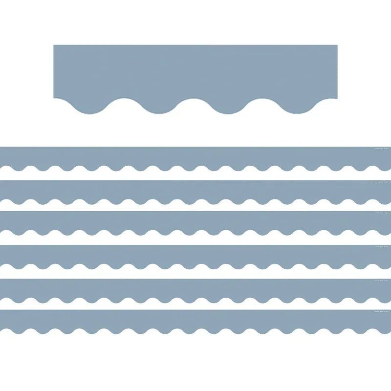 Cottage Blue Scalloped Border Trim, 35 Feet Per Pack, 6 Packs