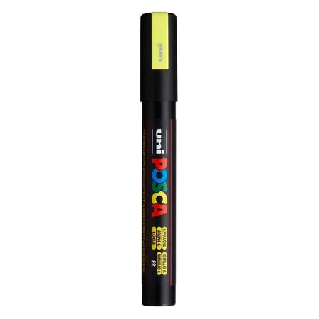 uni® POSCA PC-5M Water-Based Paint Markers, Reversible Medium Tip (1.8-2.5mm), Fluorescent Yellow