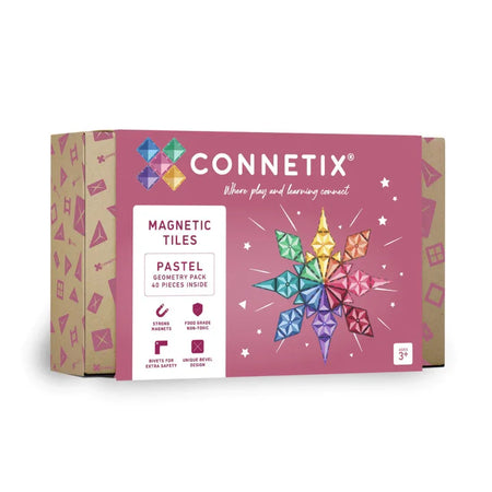 Magnetic Tiles Pastel Geometry Pack, 40 Pieces