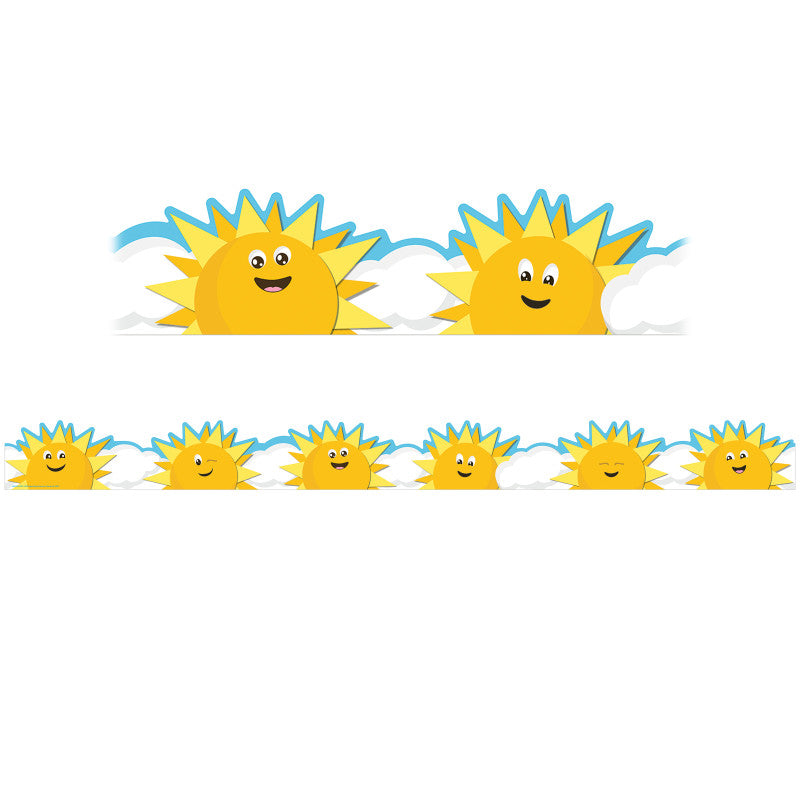 Growth Mindset Sun & Clouds Deco Trim&reg; Extra Wide Die-Cut, 37 Feet