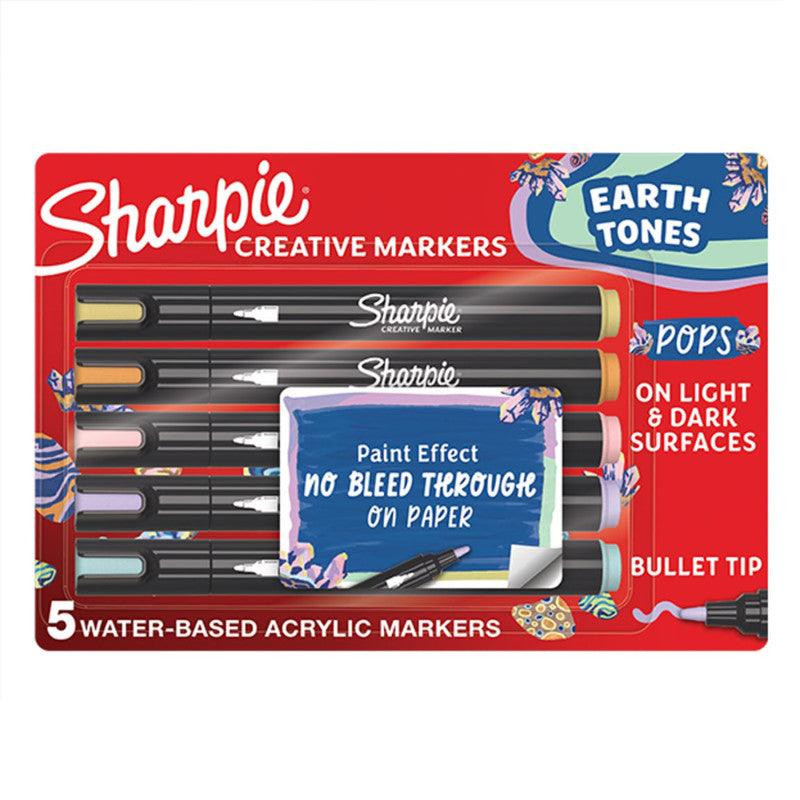 Creative Acrylic Markers, Bullet Tip, Celestial Skies Colors, 5 Count