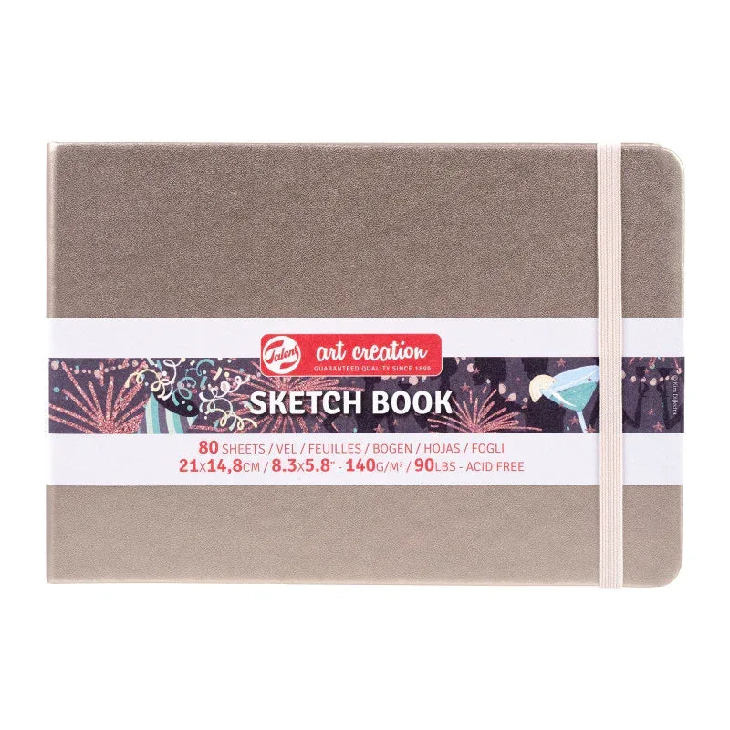 Sketchbook, 80 Sheets, 90lbs, Pink Champagne Cover, 8.3" x 5.8" (A5)