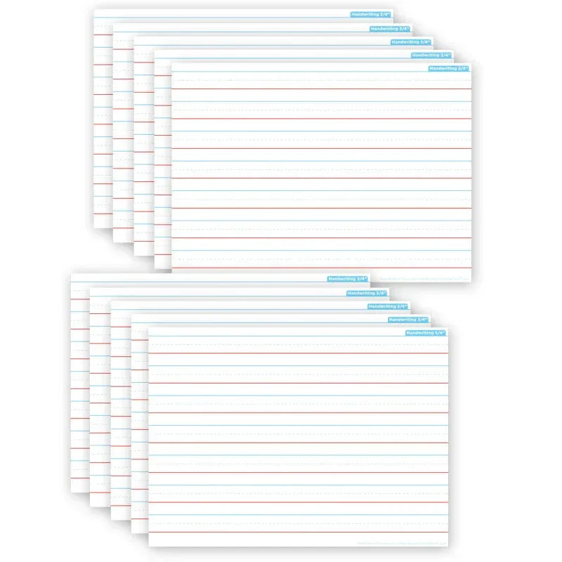 Smart Poly&reg; PosterMat Pals&trade; Space Savers, 13" x 9-1/2", Handwriting 3/4", Pack of 10