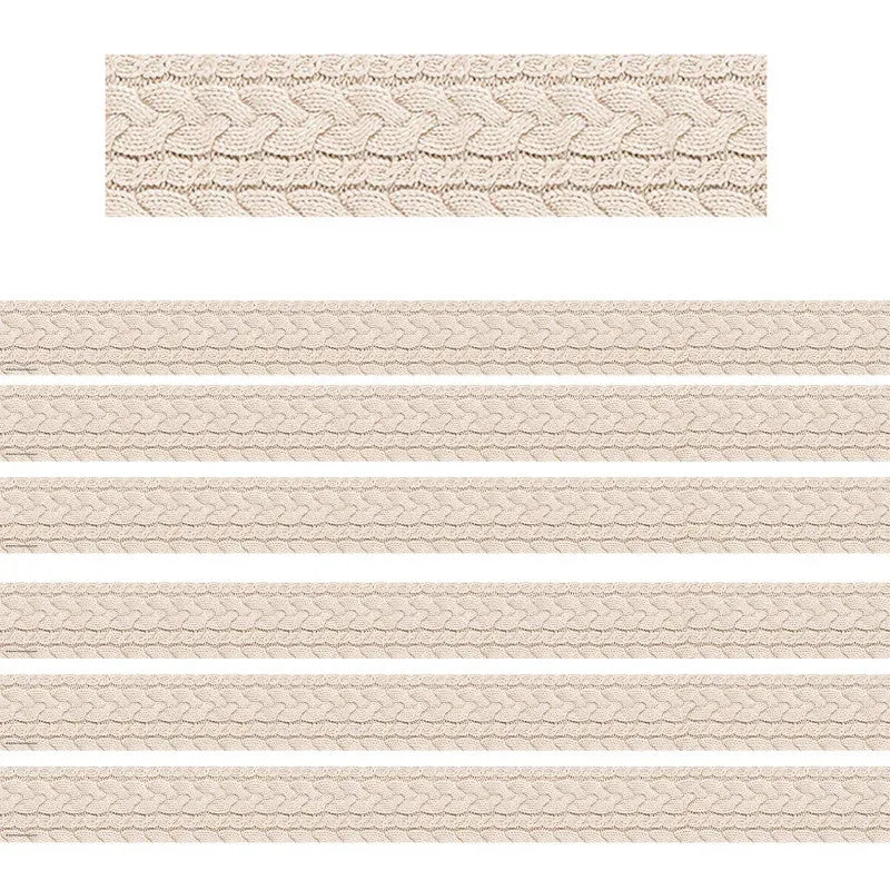 Cable Knit Sweater Straight Border Trim, 35 Feet Per Pack, 6 Packs