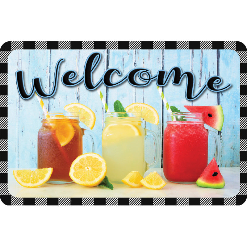 The Original Fun Mat&trade;, Welcome Mat, 15.5" x 23.5", Mason Jars Drinks Welcome