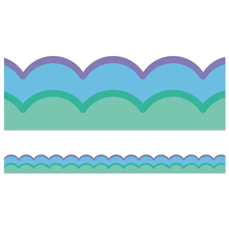 Happily Ever Elementary Retro Remix Cool Waves Scalloped Bulletin Board Borders, 39 Feeet
