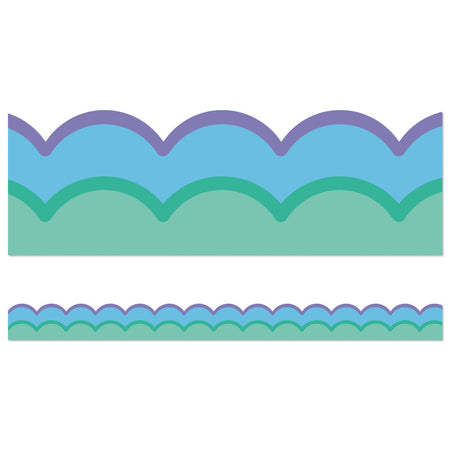 Happily Ever Elementary Retro Remix Cool Waves Scalloped Bulletin Board Borders, 39 Feeet