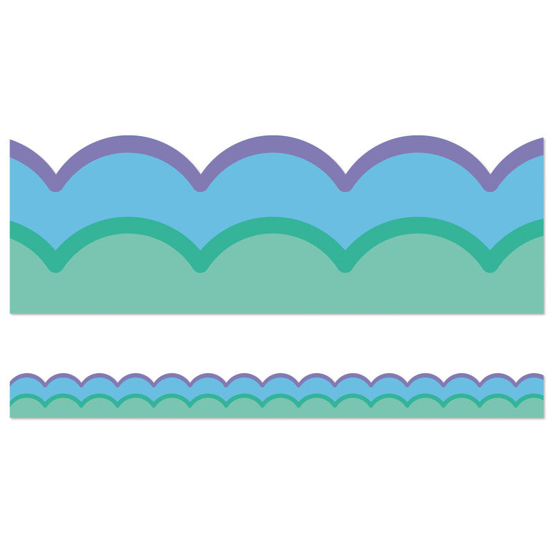 Happily Ever Elementary Retro Remix Cool Waves Scalloped Bulletin Board Borders, 39 Feeet