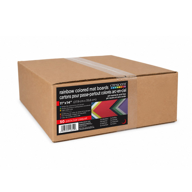 Assorted Color Matboard, 11 x 14 in, 50-Pack
